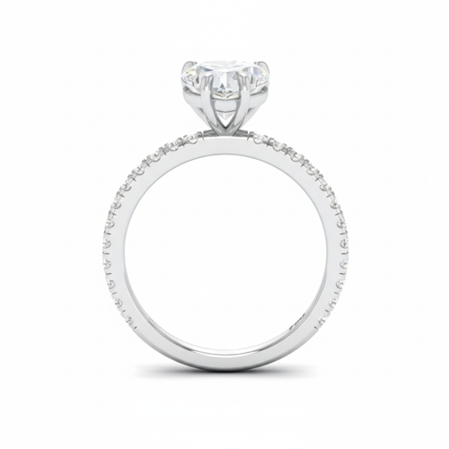 Load image 1 in gallery view. Athena Heart With Diamond Band Engagement Ring