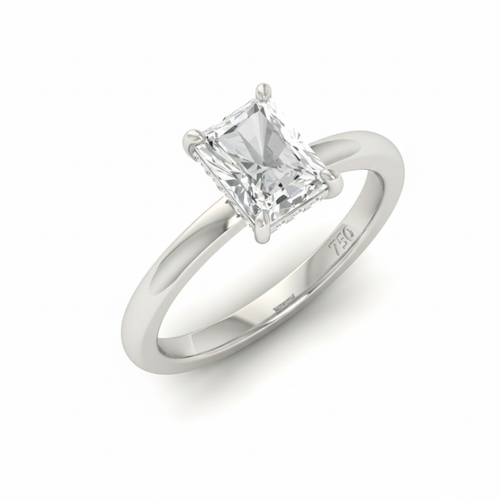 Load image 1 in gallery view. Kiara Radiant Cut Diamond With Hidden Halo Engagement Ring