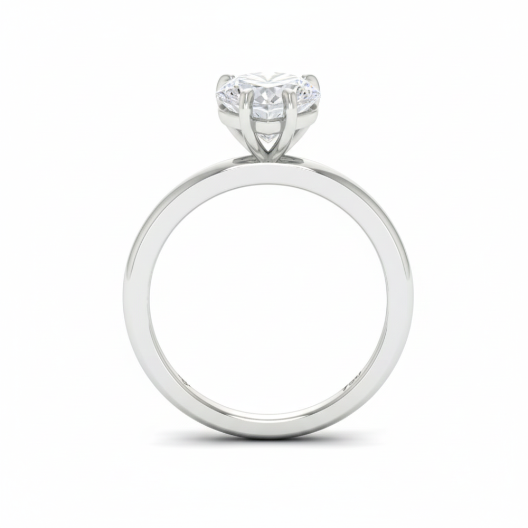 Anaya Solitaire Heart Cut With Diamond Engagement Ring