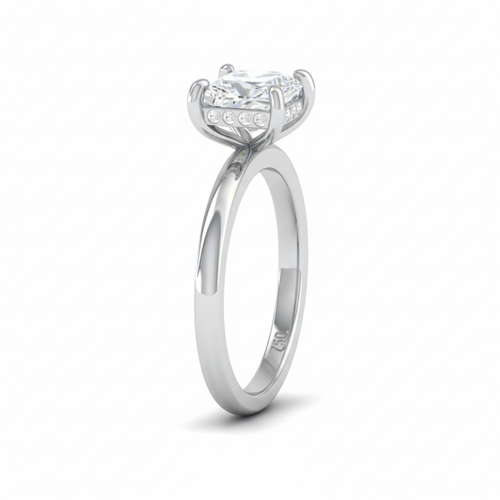 Load image 1 in gallery view. Kiara Princess Cut Diamond With Hidden Halo Engagement Ring
