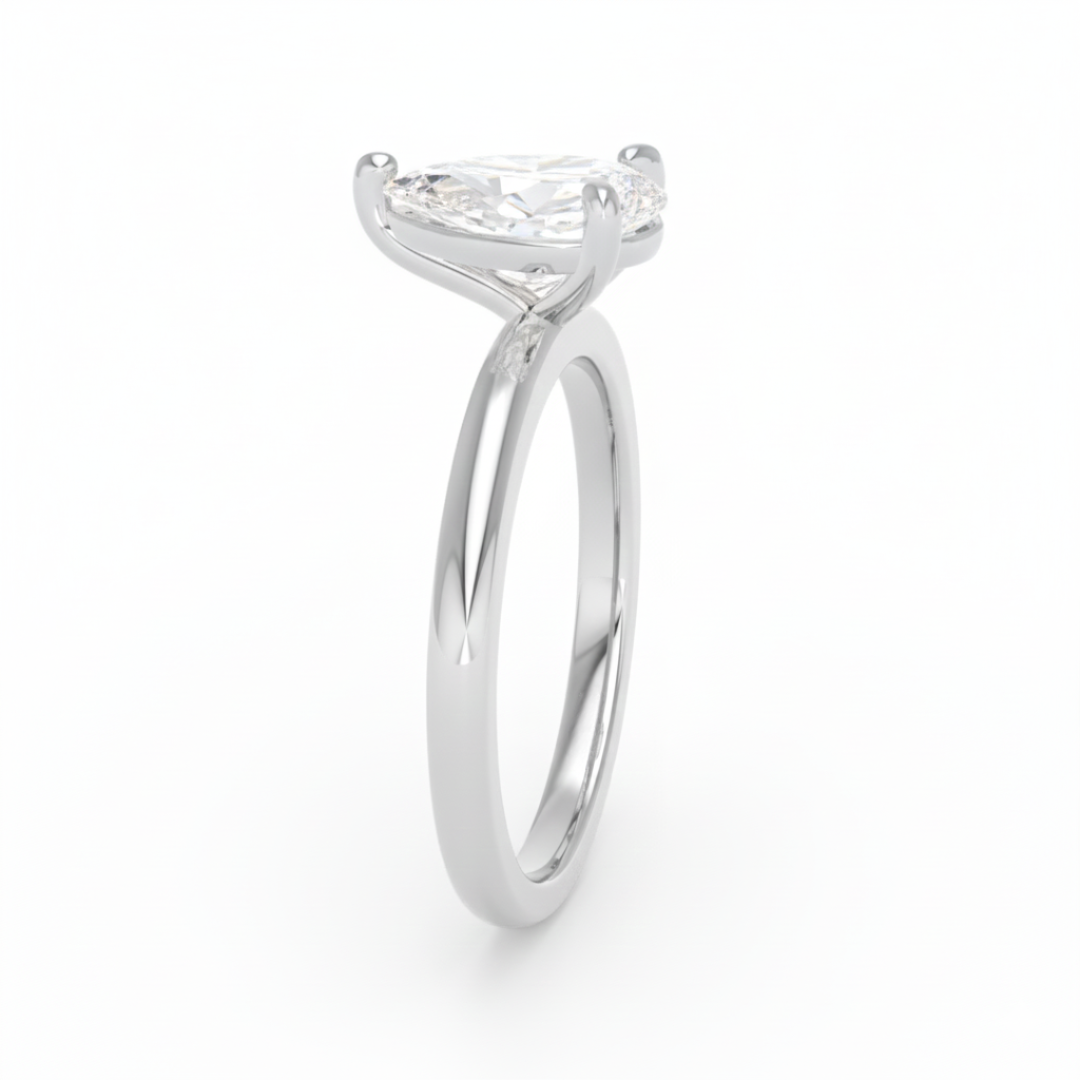Anaya Solitaire Pear Cut With Diamond Engagement Ring