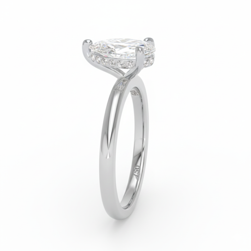 Load image 1 in gallery view. Kiara Pear Cut Diamond With Hidden Halo Engagement Ring