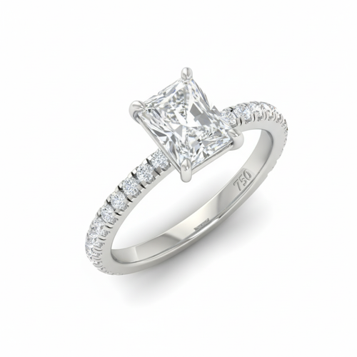 Load image 1 in gallery view. Athena Radiant With Diamond Band Engagement Ring