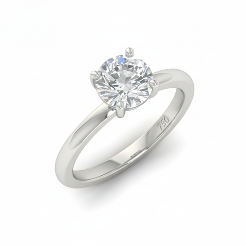Load image 1 in gallery view. Anaya Solitaire Round Cut With Diamond Engagement Ring