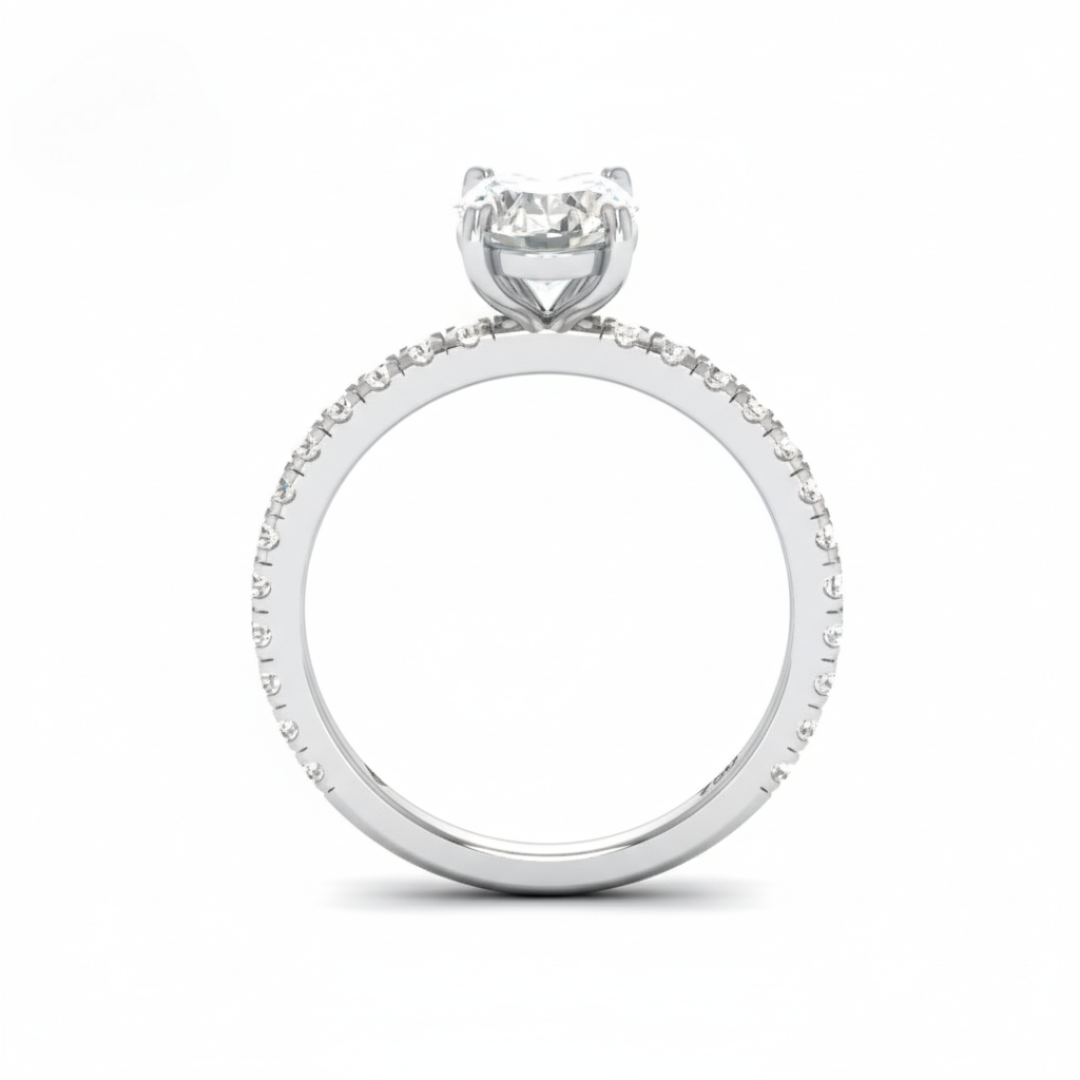 Athena Oval With Diamond Band Engagement Ring