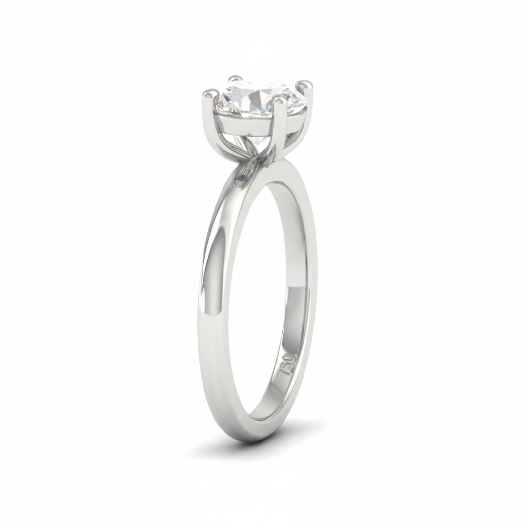 Anaya Solitaire Round Cut With Diamond Engagement Ring