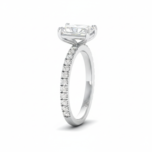 Load image 1 in gallery view. Athena Radiant With Diamond Band Engagement Ring
