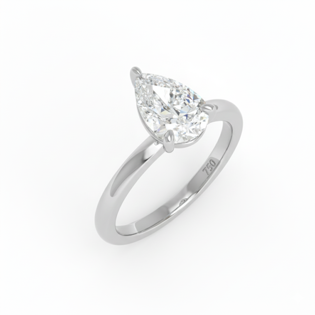 Anaya Solitaire Pear Cut With Diamond Engagement Ring