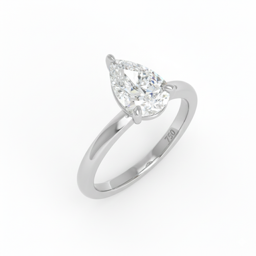 Load image 1 in gallery view. Anaya Solitaire Pear Cut With Diamond Engagement Ring