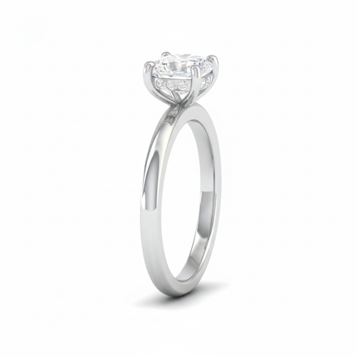Load image 1 in gallery view. Kiara Cushion Cut Diamond With Hidden Halo Engagement Ring