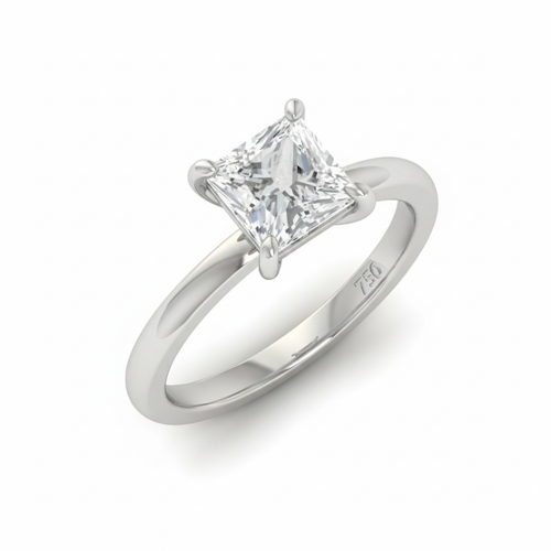 Load image 1 in gallery view. Anaya Solitaire Princess Cut With Diamond Engagement Ring