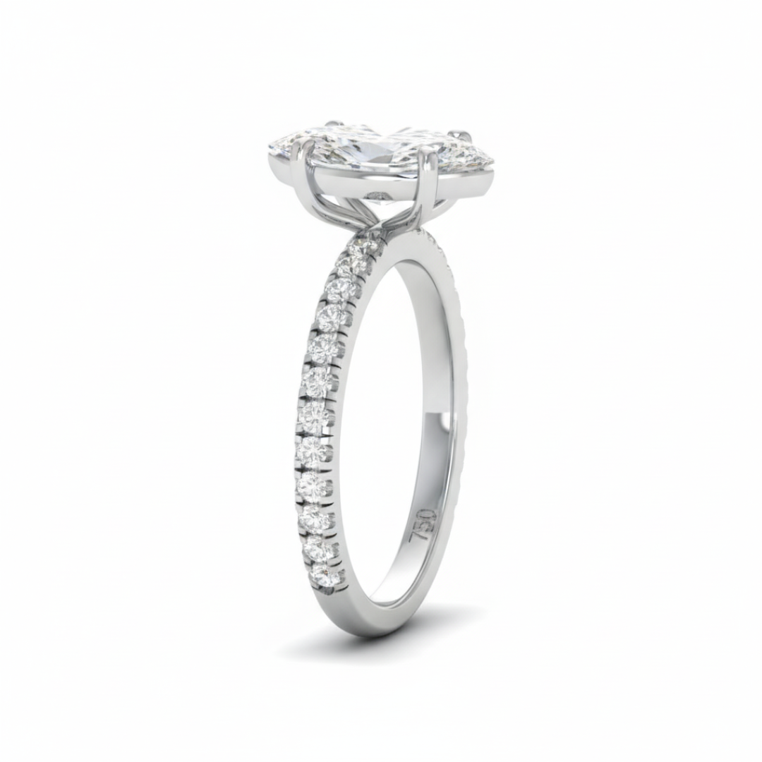 Athena Marquise With Diamond Band Engagement Ring