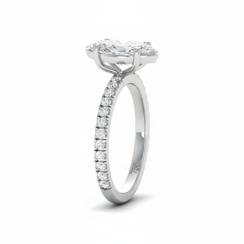 Load image 1 in gallery view. Athena Marquise With Diamond Band Engagement Ring