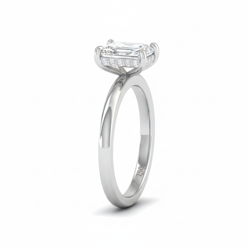 Load image 1 in gallery view. Kiara Radiant Cut Diamond With Hidden Halo Engagement Ring