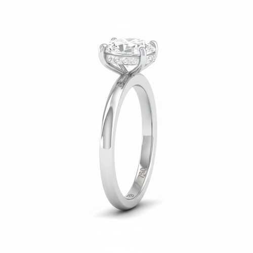 Load image 1 in gallery view. Kiara Oval Cut Diamond With Hidden Halo Engagement Ring