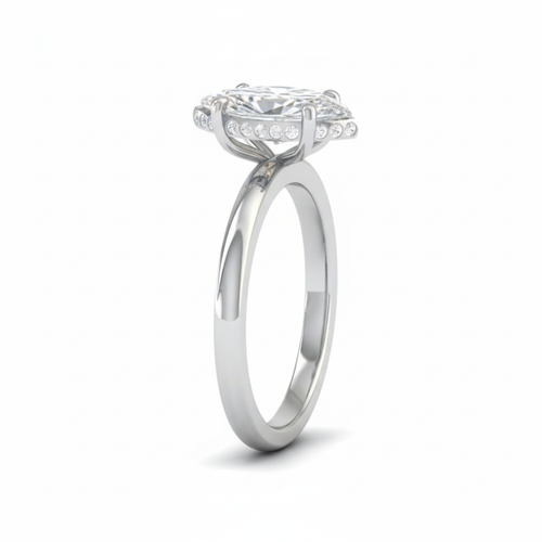 Load image 1 in gallery view. Kiara Marquise Cut Diamond With Hidden Halo Engagement Ring