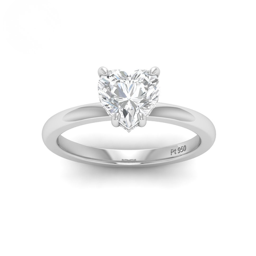 Load image 1 in gallery view. Kiara Heart Cut Diamond With Hidden Halo Engagement Ring