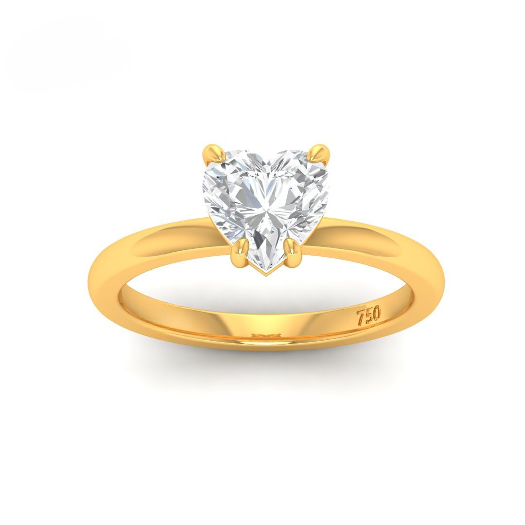 Anaya Solitaire Heart Cut With Diamond Engagement Ring