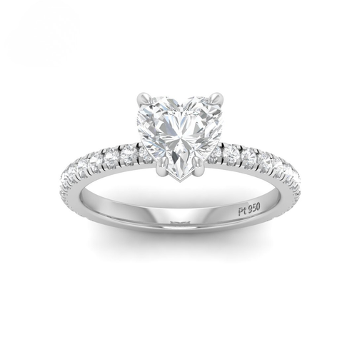 Load image 1 in gallery view. Athena Heart With Diamond Band Engagement Ring