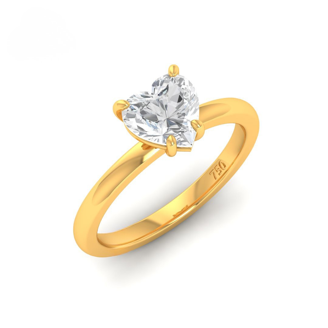 Anaya Solitaire Heart Cut With Diamond Engagement Ring