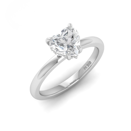 Load image 1 in gallery view. Kiara Heart Cut Diamond With Hidden Halo Engagement Ring