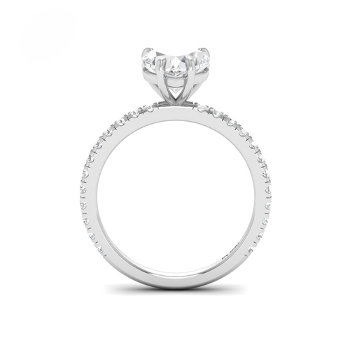 Load image 1 in gallery view. Athena Heart With Diamond Band Engagement Ring