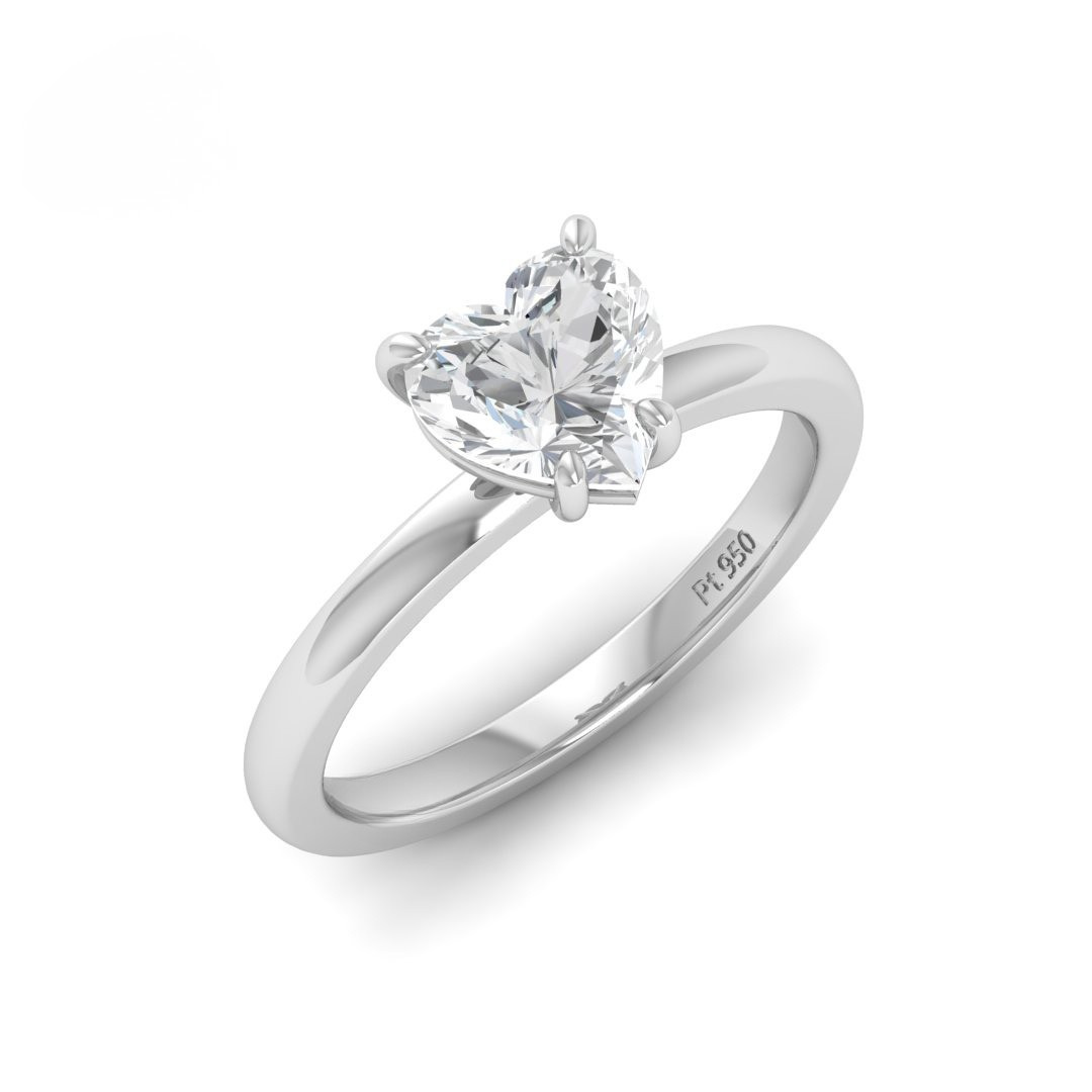 Anaya Solitaire Heart Cut With Diamond Engagement Ring