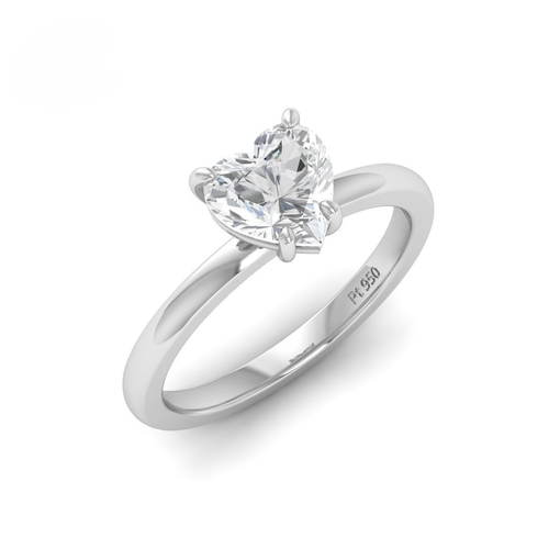 Load image 1 in gallery view. Anaya Solitaire Heart Cut With Diamond Engagement Ring