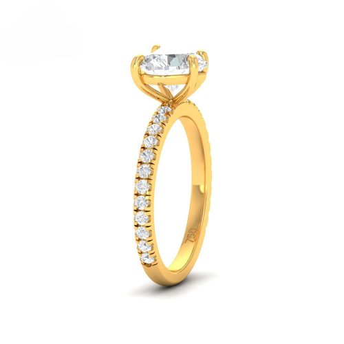 Load image 1 in gallery view. Athena Heart With Diamond Band Engagement Ring