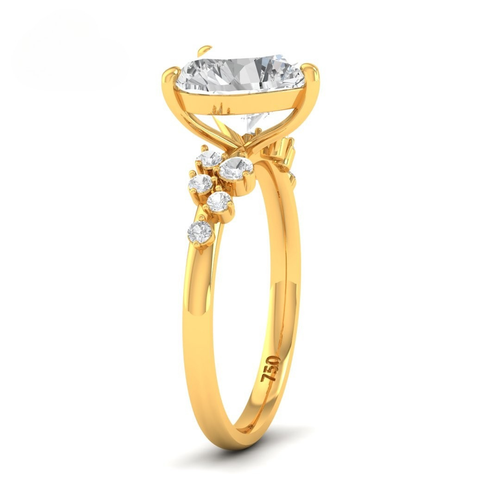Load image 1 in gallery view. Lina Heart Cut Diamond Engagement Ring With Diamond Accent Band