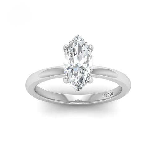Load image 1 in gallery view. Anaya Solitaire Marquise Cut With Diamond Engagement Ring