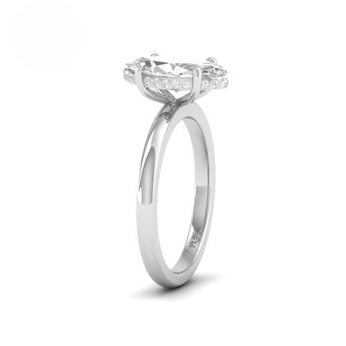 Load image 1 in gallery view. Kiara Marquise Cut Diamond With Hidden Halo Engagement Ring
