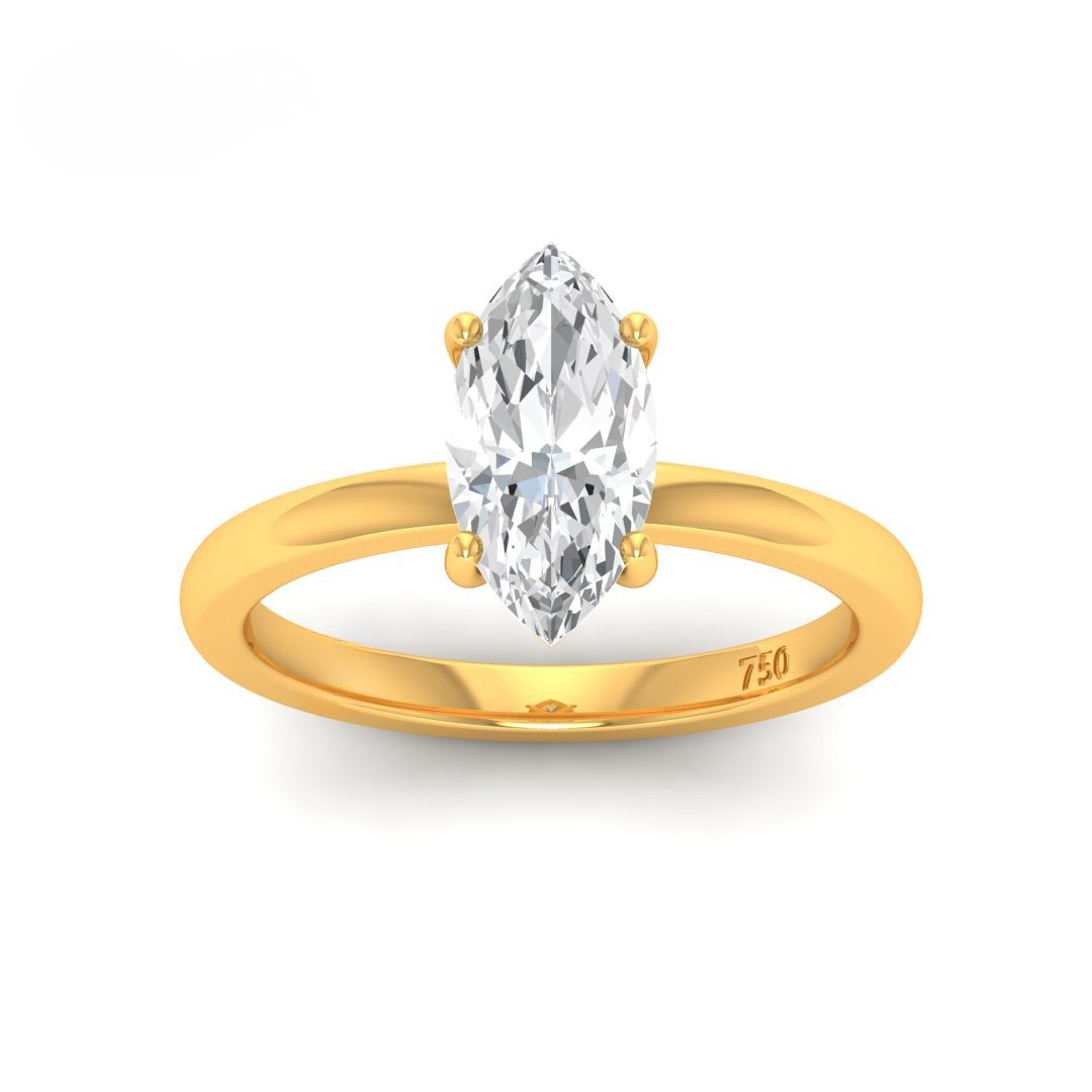 Anaya Solitaire Marquise Cut With Diamond Engagement Ring