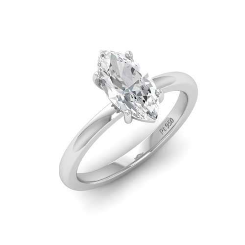 Load image 1 in gallery view. Anaya Solitaire Marquise Cut With Diamond Engagement Ring