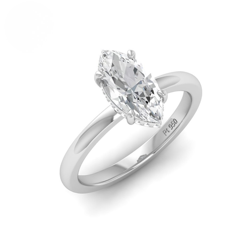 Load image 1 in gallery view. Kiara Marquise Cut Diamond With Hidden Halo Engagement Ring