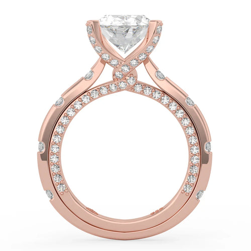 Load image 1 in gallery view. Sophia Oval Diamond Ring with Marquise Band