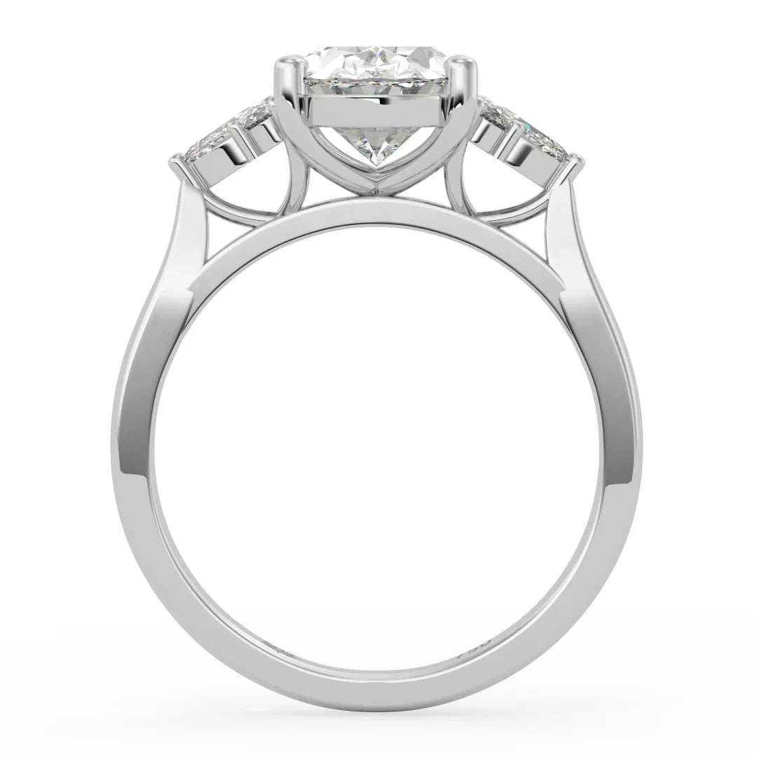 Grandeur Oval Diamond Ring with Sparkling Accent Band