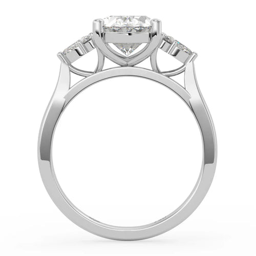 Load image 1 in gallery view. Grandeur Oval Diamond Ring with Sparkling Accent Band