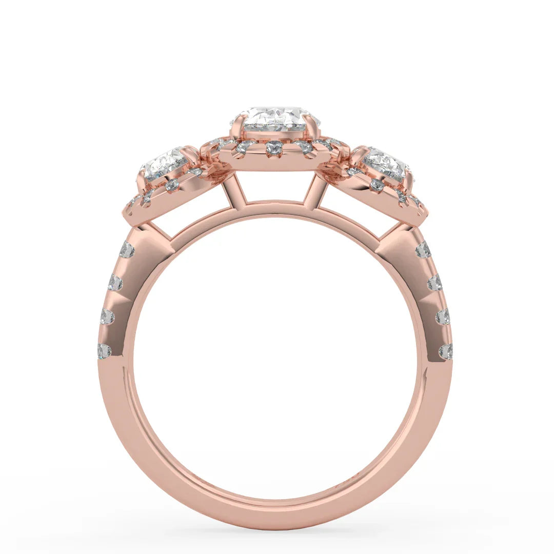 Lumière Trinity Oval Engagement Ring