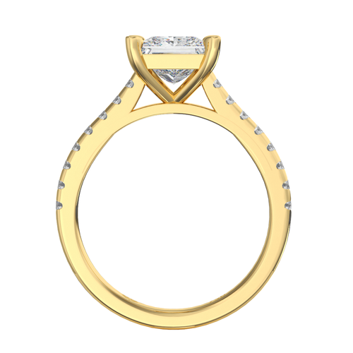 Load image 1 in gallery view. Antoinette Princess With Diamond Band Engagement Ring