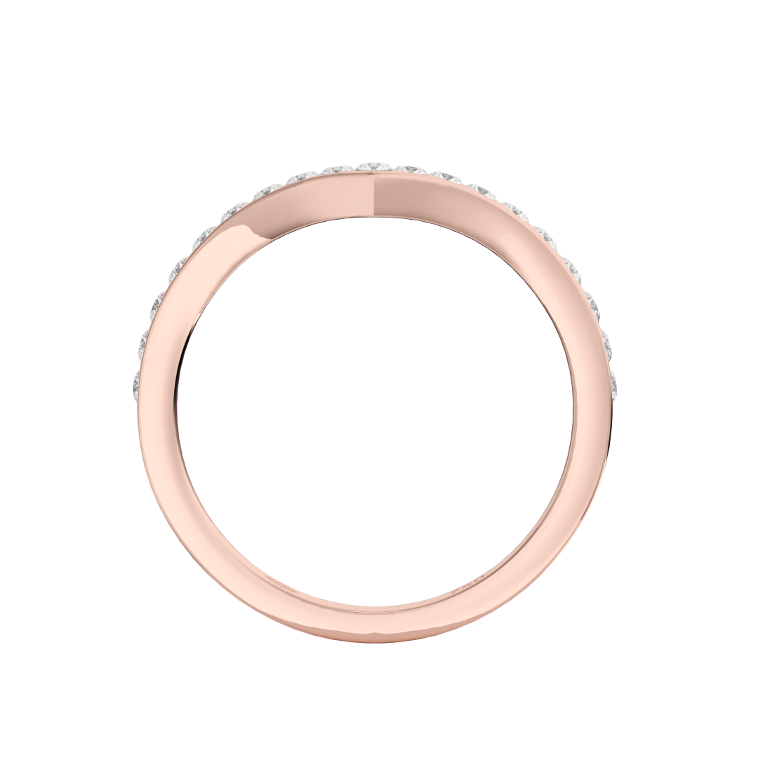 Evangelia V Round Brilliant Cut Diamond Wedding Band