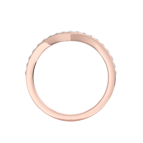 Load image 1 in gallery view. Evangelia V Round Brilliant Cut Diamond Wedding Band