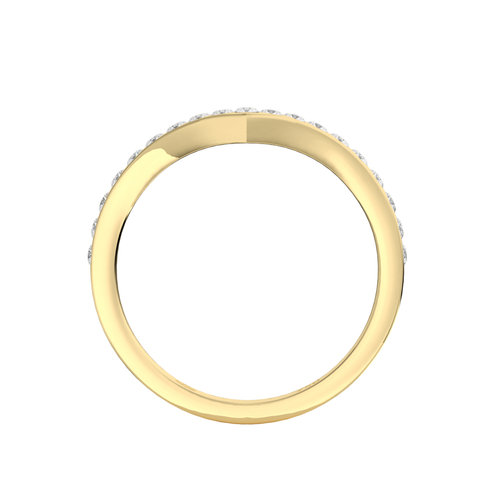 Load image 1 in gallery view. Evangelia V Round Brilliant Cut Diamond Wedding Band