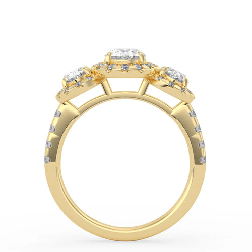 Load image 1 in gallery view. Lumière Trinity Oval Engagement Ring