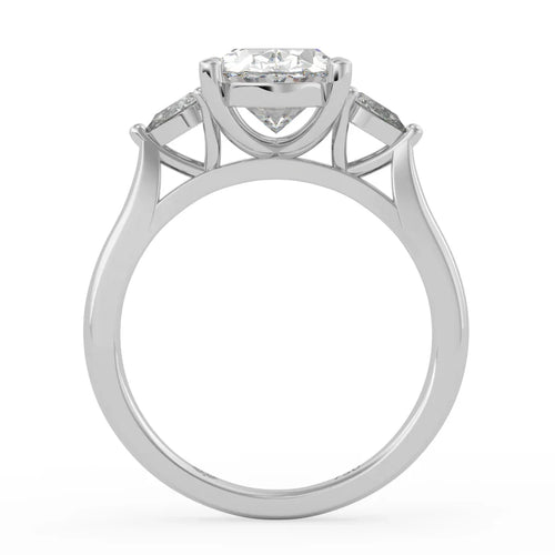 Load image 1 in gallery view. Isla Oval Diamond Ring with Pear Side Stones