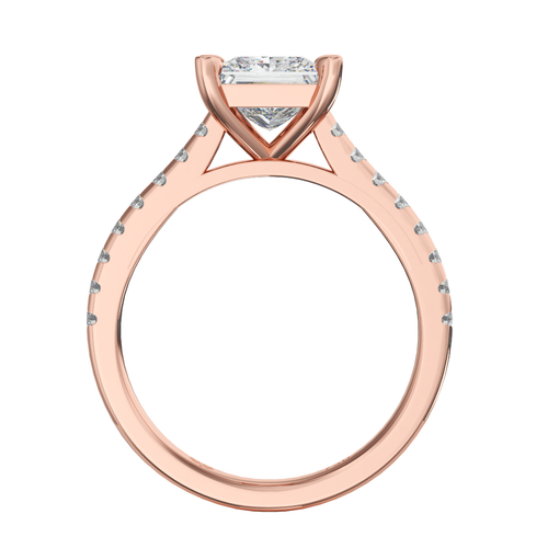Load image 1 in gallery view. Antoinette Princess With Diamond Band Engagement Ring