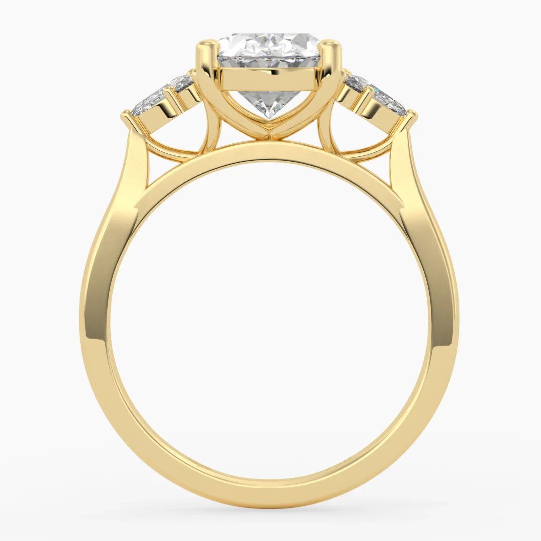 Grandeur Oval Diamond Ring with Sparkling Accent Band