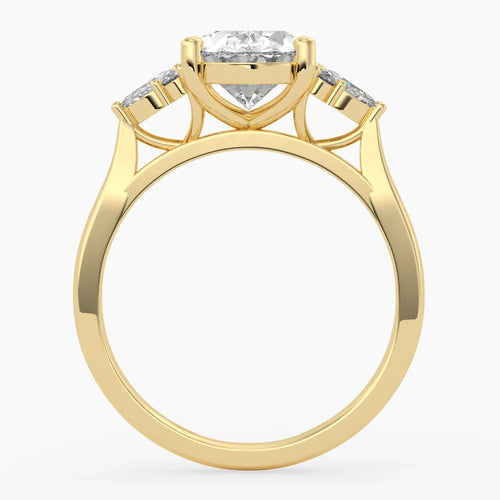 Load image 1 in gallery view. Grandeur Oval Diamond Ring with Sparkling Accent Band