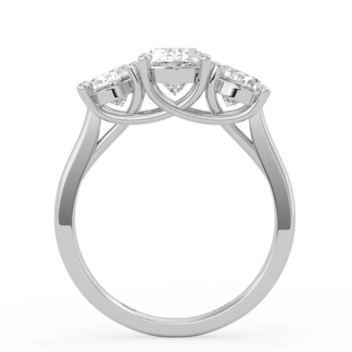 Load image 1 in gallery view. Genevieve Three Stone Oval Diamond Ring
