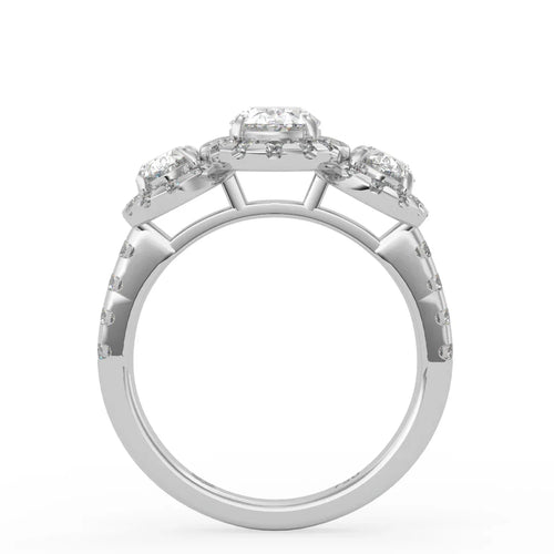 Load image 1 in gallery view. Lumière Trinity Oval Engagement Ring